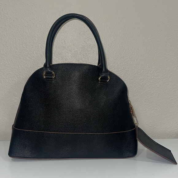 Anne Klein Black Satchel with Gold Details - Picture 4 of 8